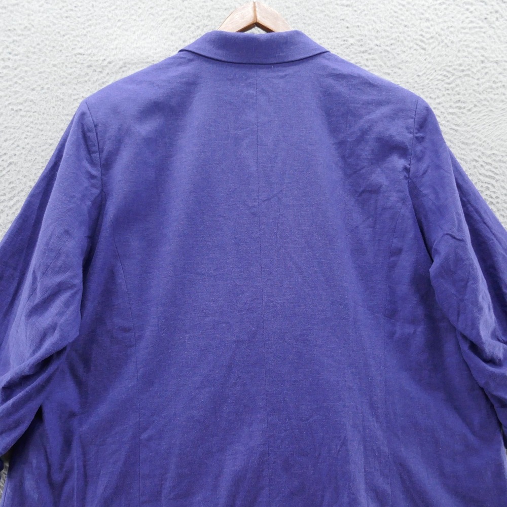 Coldwater Creek India Ink Purple 3/4 Sleeve Linen Blend Blazer Jacket 22W NEW - Picture 4 of 11
